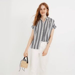 Madewell Central Drapey Shirt in Fairborn Stripe